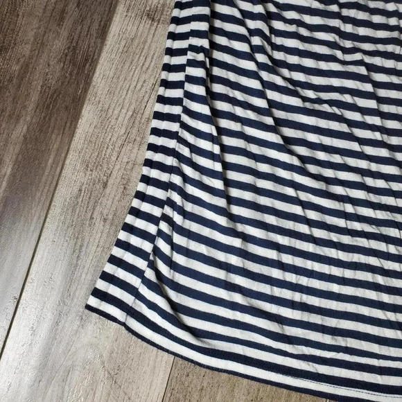 Liz Lange Maternity Women's Navy Blue and White Striped Midi Dress Size Large - Picture 11 of 15